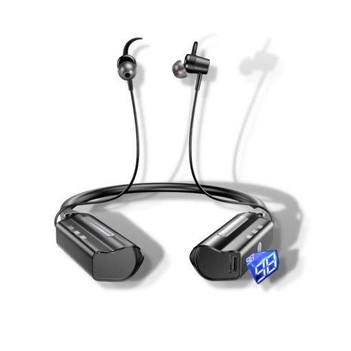 Bluetooth Neckband Earbuds 120 Hours Extra Long Playback with Microphone and SD Card